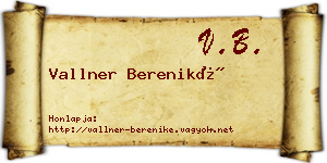 Vallner Bereniké névjegykártya